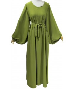 Flared abaya, zip opening