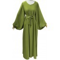 Flared abaya, with pockets, zip opening