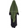 Extra-long tie back Khimar - Formal black - Light microfibre