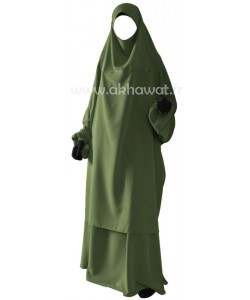 French Jilbab with flared skirt - Light microfiber