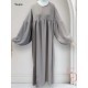 Zip opening abaya with puffy sleeves - Jazz