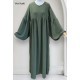 Zip opening abaya with puffy sleeves - Jazz