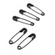 Black safety pins - set of 10