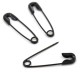 Black safety pins - set of 10