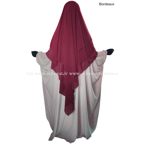 Khimar 3 voiles - Mousseline crêpe