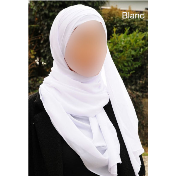 Hijab plissé prêt à enfiler - Mousseline crêpe