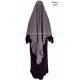 Extra-long tie back Khimar - Formal black - Light microfibre