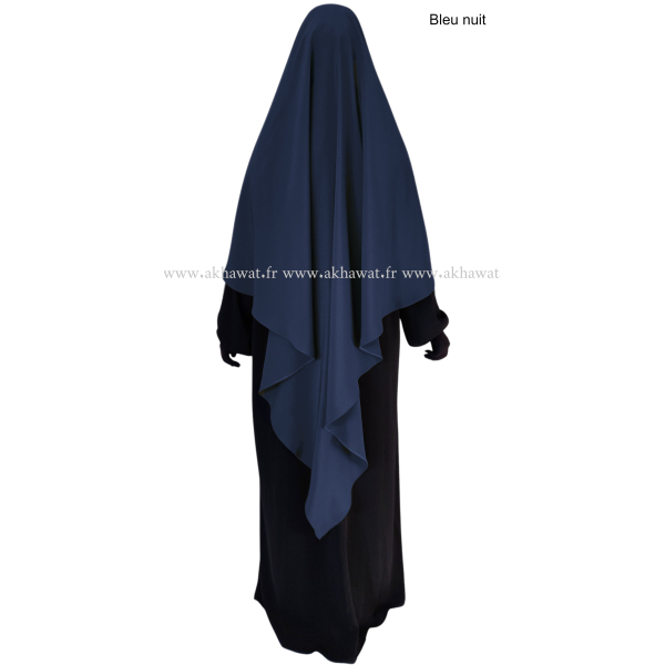 Khimar extra-long pointu - Noir intense - El bassira