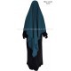 Extra-long tie back Khimar - Formal black - Light microfibre