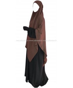 Khimar extra-long pointu - Noir intense - El bassira