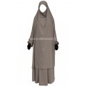 New French Jilbab with skirt - Light microfiber