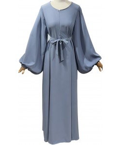 Flared abaya, zip opening