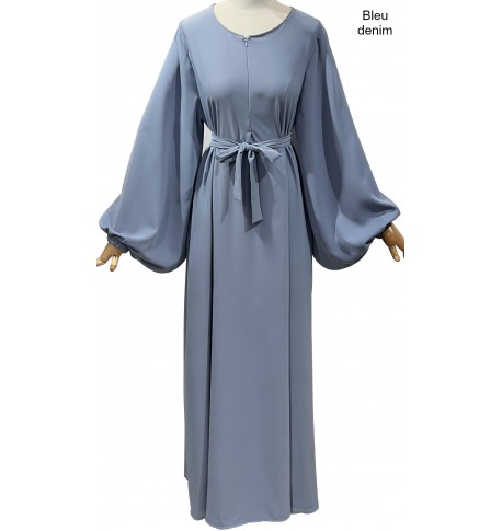 Abaya évasée, ouverture zip