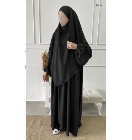 Ensemble Khimar et abaya Jazz - manches ballon