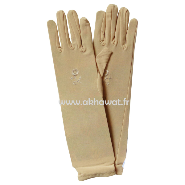 Gants avec fleur - gants islamiques
