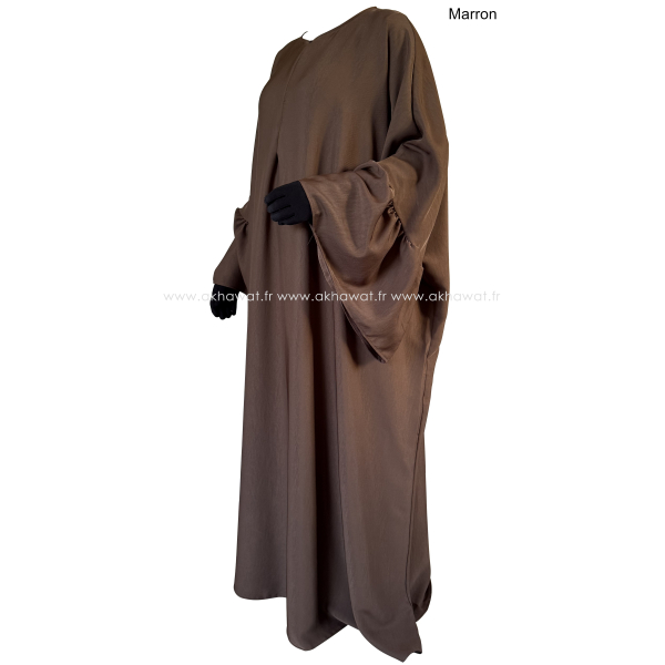 Abaya ample zipée - Manches volants