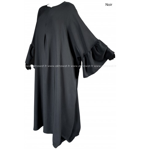 Abaya ample zipée - Manches volants