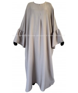 Abaya ample zipée - Manches volants