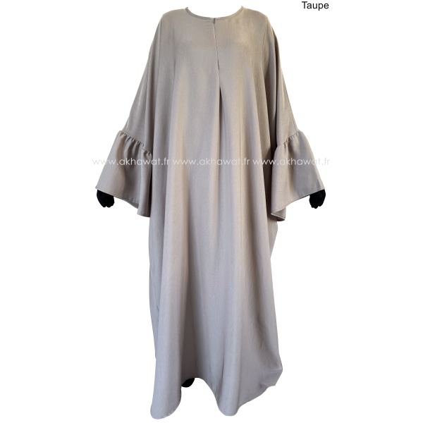 Abaya ample zipée - Manches volants
