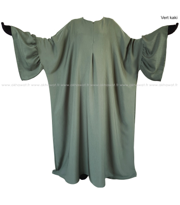 Abaya ample zipée - Manches volants