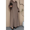Abaya Satinée perlée - Qualité +