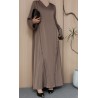 Abaya Satinée perlée - Qualité +