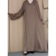 Abaya Satinée perlée - Qualité +
