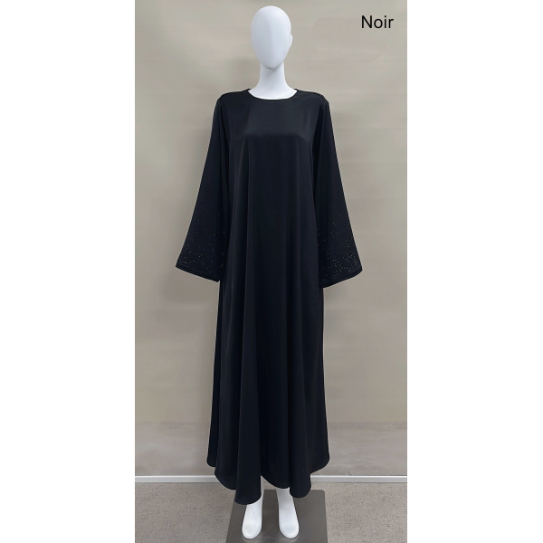 Abaya Satinée Strass - Qualité +