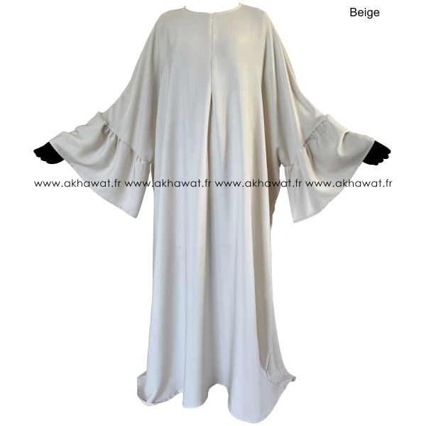 Abaya ample zipée - Manches volants