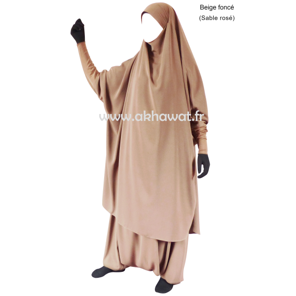 Tight sleeves Jilbab with harem pants