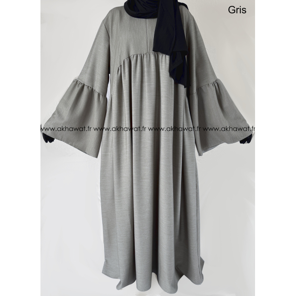 Abaya with ruffled sleeves - Thick fabric
