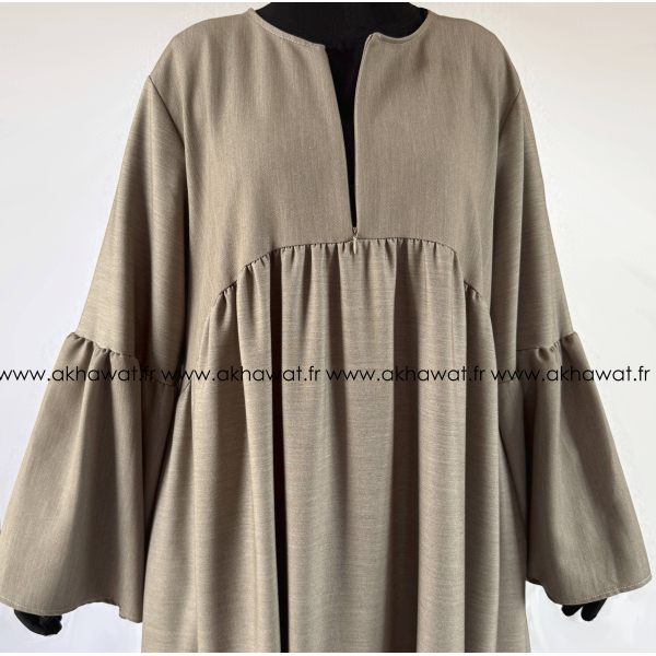 Abaya manches volants - tissu épais