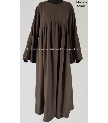 Abaya with ruffled sleeves - Thick fabric