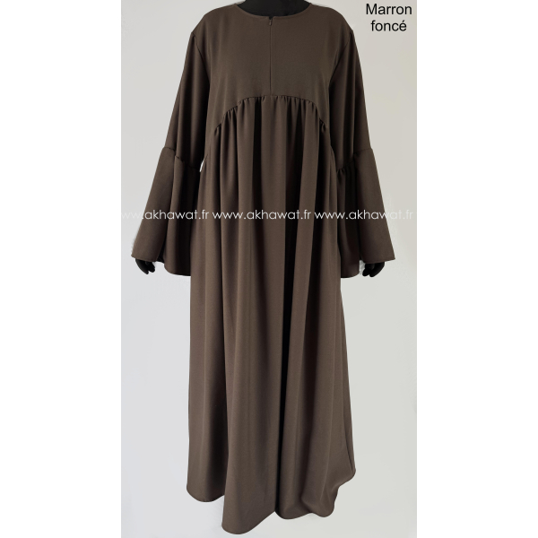 Abaya with ruffled sleeves - Thick fabric