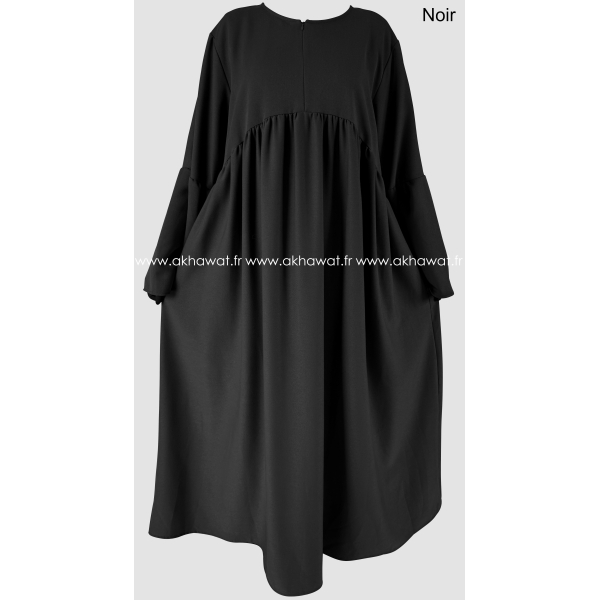Abaya with ruffled sleeves - Thick fabric