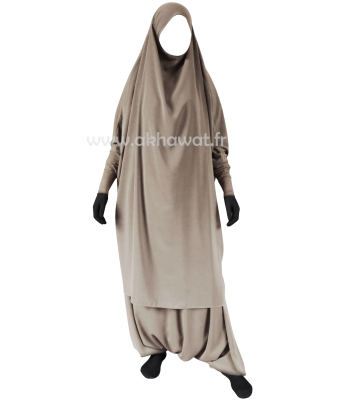 Tight sleeves Jilbab with harem pants