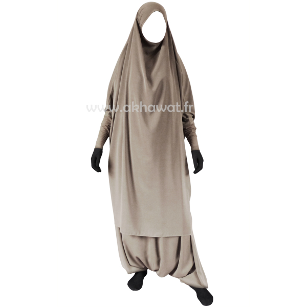 Tight sleeves Jilbab with harem pants