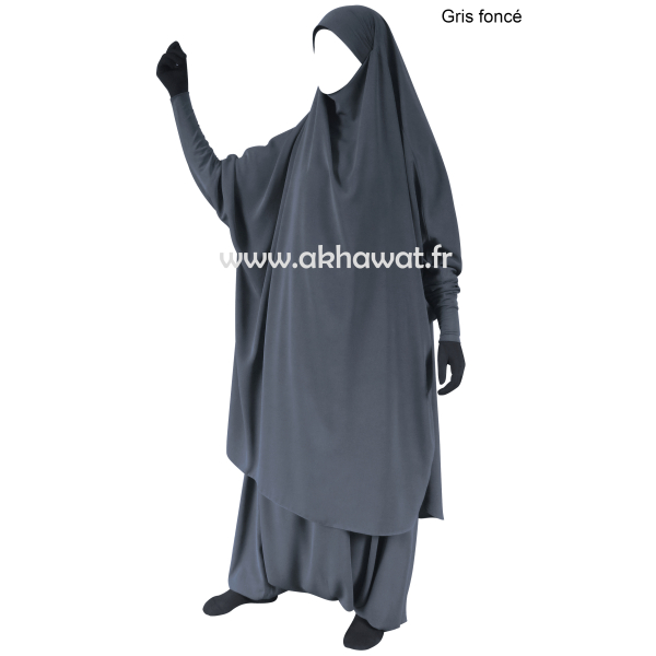 Tight sleeves Jilbab with harem pants