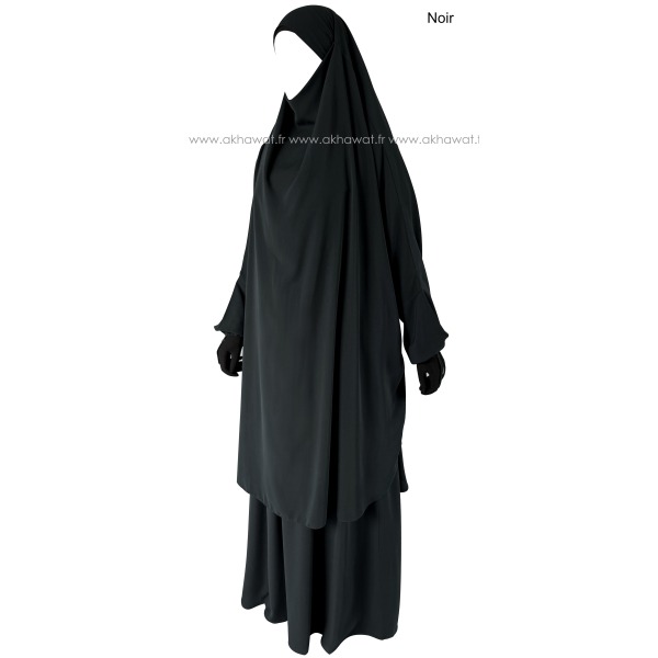 Light microfiber French Jilbab with flared skirt