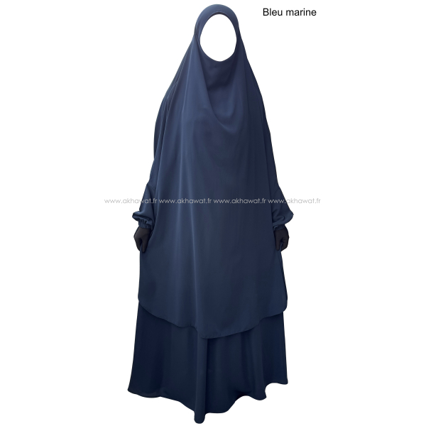 Light microfiber French Jilbab with flared skirt