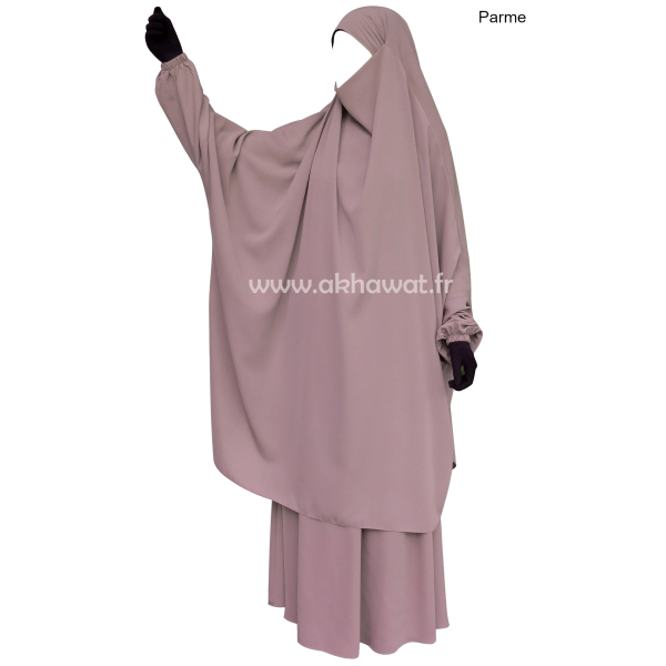 Light microfiber French Jilbab with flared skirt