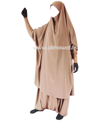 Tight sleeves Jilbab with harem pants