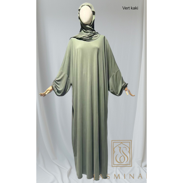 Abaya ample Hijab intégré - Jersey Premium