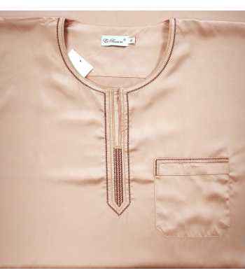 Qamis manches courtes brodé - Qualité supérieure