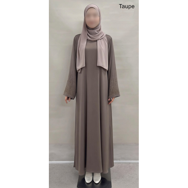 Abaya Satinée Strass - Qualité +