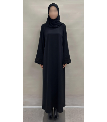 Abaya Satinée Strass - Qualité +