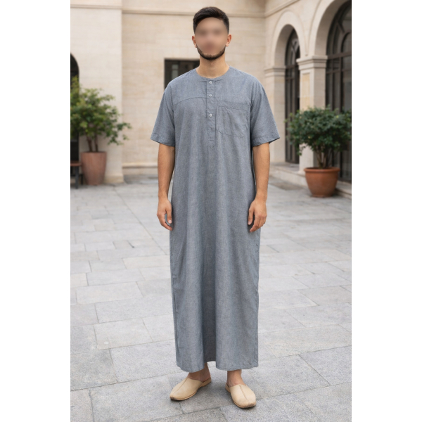 Qamis IKAF style coton - Manches courtes