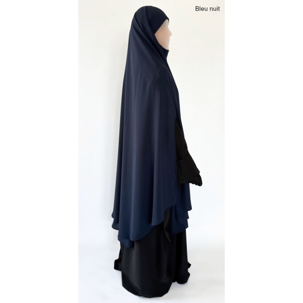 Khimar Cape avec fentes - Soie de Médine - 145 cm