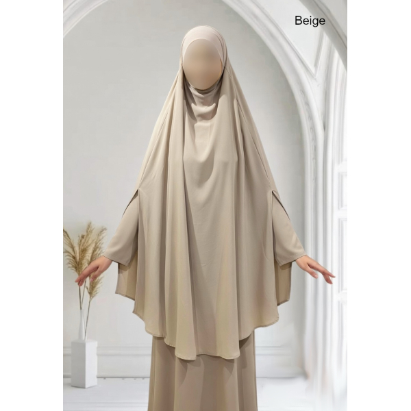 Khimar Cape avec fentes - Soie de Médine - 145 cm