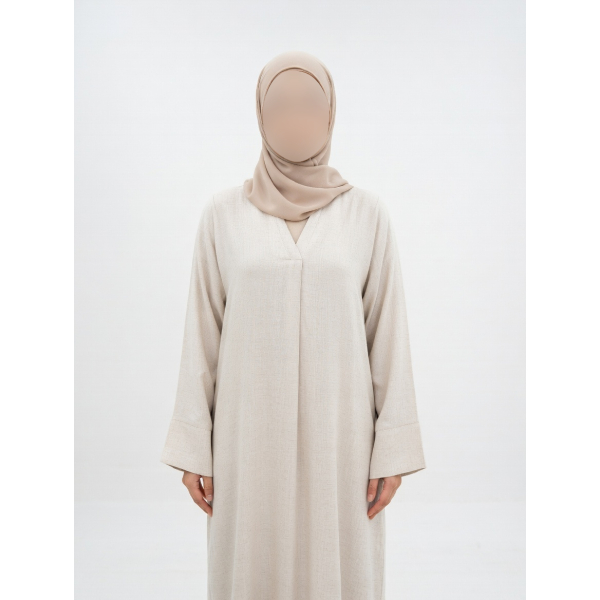 Linen style Abaya in Viscose